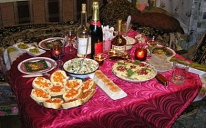 новогодний стол