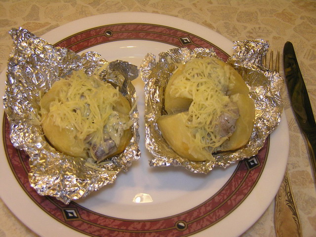картошка печеная с начинкой