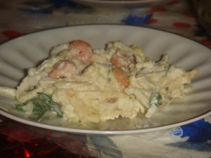 Салат с креветками Новогодний