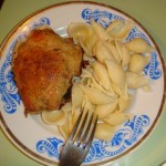 Ракушки с жареным цыплёнком