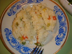 Кальмары с рисом и овощами