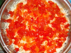 Запечёные макароны с брынзой и лечо