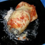 Кальмары, фаршированные картофелем и грибами