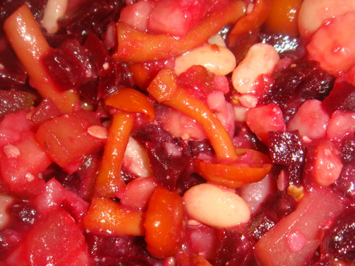 Винегрет с фасолью и грибами