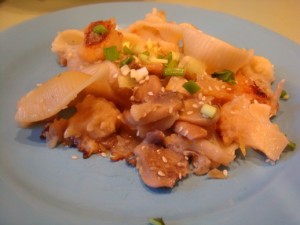 Макароны с грибами и цветной капустой