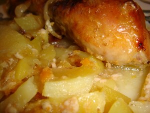 Ленивая курица с картофелем Ленивая курица с картофелем