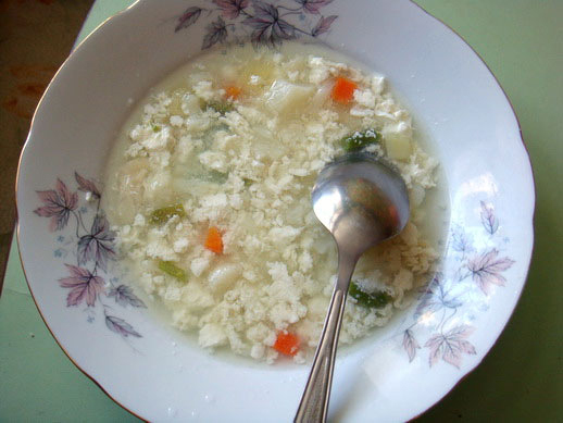 Яичный суп с овощами