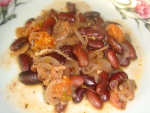 Постная Фасоль, тушёная с помидорами