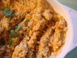 Постная Закуска с морковью, зелёной редькой и орехами