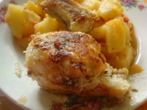 Треска, жаренная в майонезном соусе