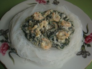 Салат со шпинатом и креветками Салат со шпинатом и креветками