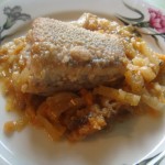 Терпуг, запечённый в сковороде