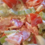 Салат с зелёным перцем и помидорами