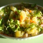 Салат из отварного хека с картофелем