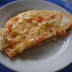 Яйца с кабачками и помидорами