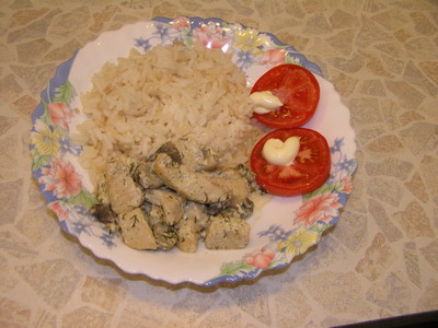 курица с грибами в сливочном соусе