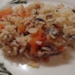 Рыба, запечёная с рисом